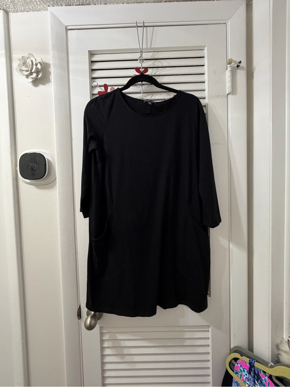 Ellen Fisher Black Shift Dress - Classic Everyday Style